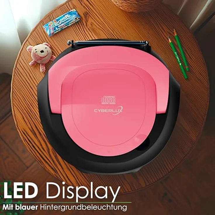 Cyberlux tragbarer CD-Player Kinder Radio Pink – Bild 6