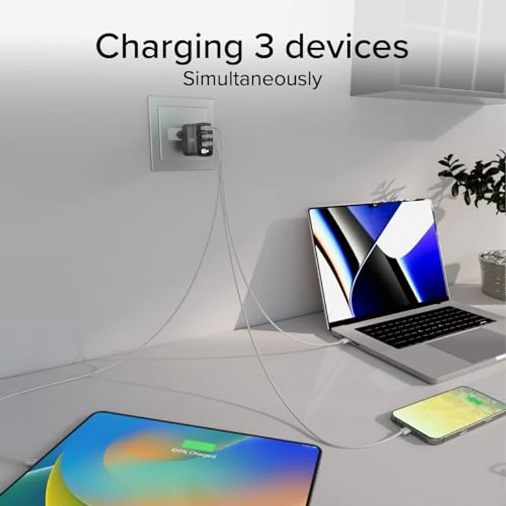SBS 65-Watt-Ladegerät mit LCD-Display, Power Delivery-Technologie, EU-Wandsteckdose, schwarz – Bild 7
