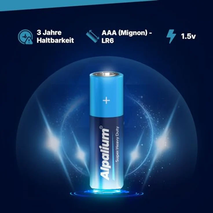 Alpalium AAA R03 Micro Batterien, Zink-Kohle, 120er Pack, cadmium- & quecksilberfrei, lange Lagerfähigkeit – Bild 2