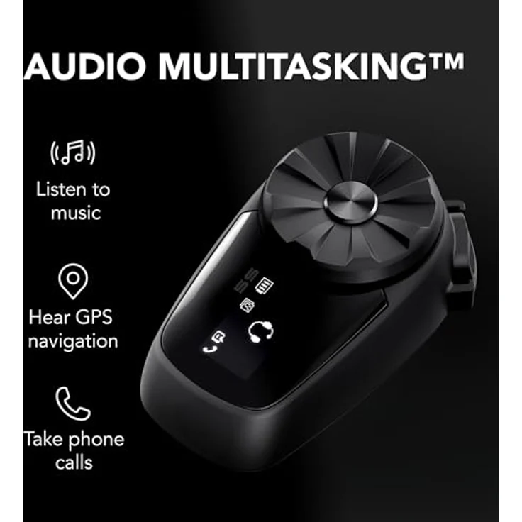 Sena 5S Dual Kommunikationssystem, Bluetooth Intercom mit HD Audio und LCD Display, Schwarz – Bild 4