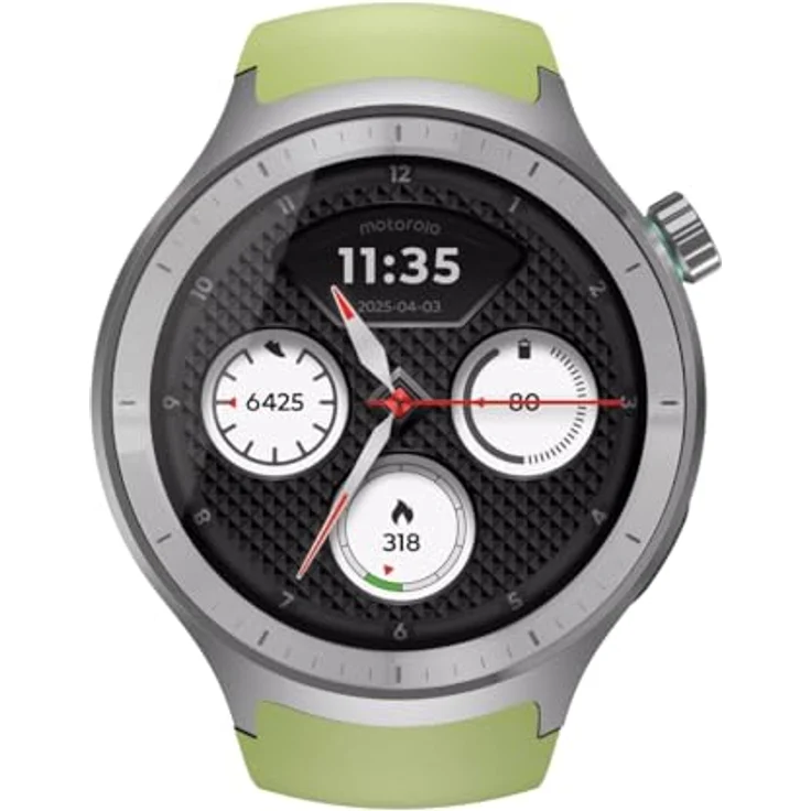 Motorola Watch 2, Smartwatch mit 47 mm Edelstahlrahmen, Dual-Frequenz-GPS, silber, bis zu 13 Tage Akkulaufzeit – Bild 3