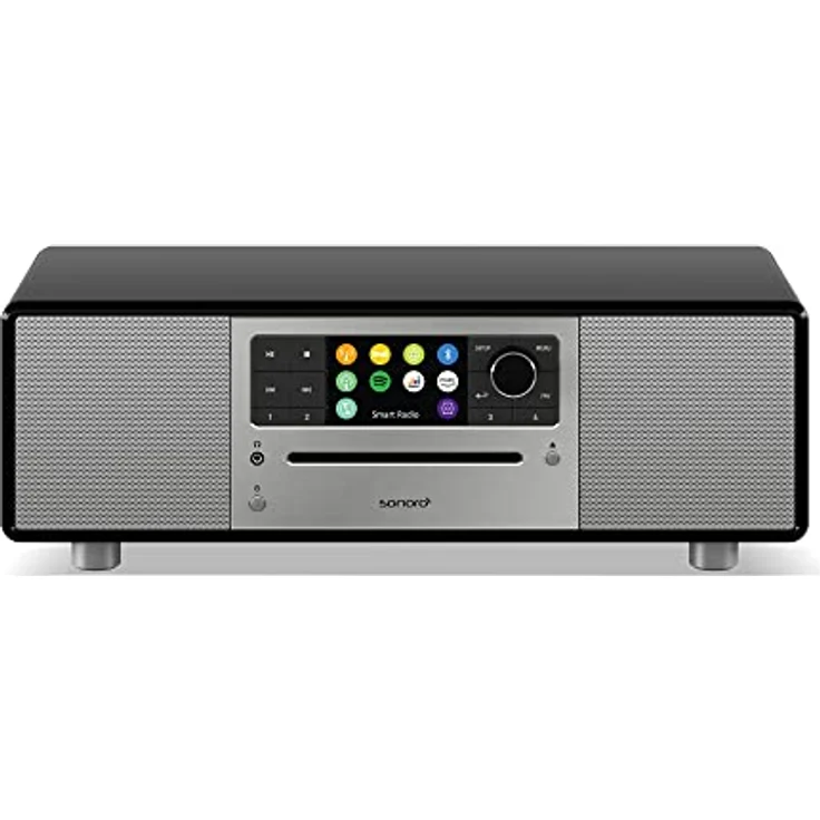 sonoro Prestige Kompaktanlage mit CD Player, Bluetooth und Internetradio (UKW, WLAN, DAB Plus, Spotify, Amazon, Deezer) Schwarz – Bild 1