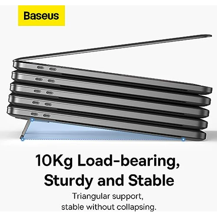 Baseus Laptop-Ständer, verstellbarer Ergonomischer Tischständer für MacBook Pro/Air, 10-17 Zoll, Grau, mit guter Wärmeableitung und tragbarem Design – Bild 4