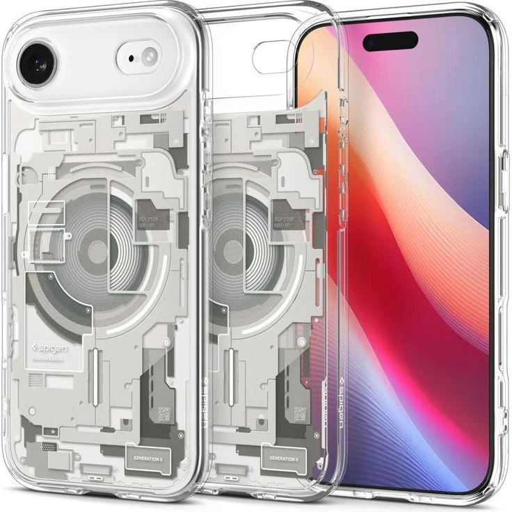 Spigen Ultra Hybrid Zero One MagSafe Smartphone Hülle für iPhone 17 Pro, Grau, schlankes Design, natürlicher Titan-Look