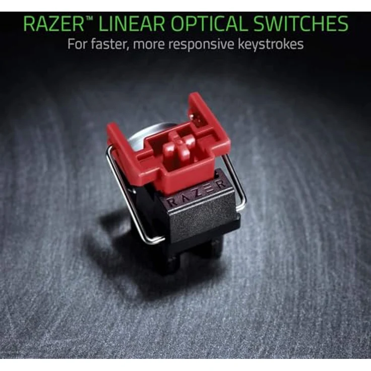 Razer Huntsman TE TKL Gaming Tastatur: Kompakte Mechanische Gaming Tastatur mit den schnellste Linear Optical Tasten, PBT-Tastenkappen (RGB, Intl. US Layout QWERTY) – Bild 3