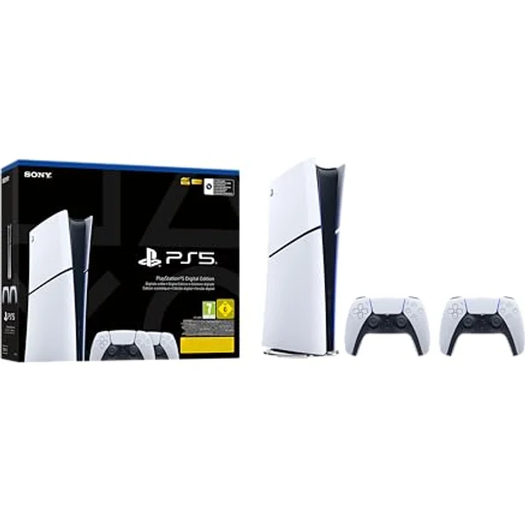 Sony PlayStation 5 Slim Digital-Edition (ohne Laufwerk) Bundle mit zweitem DualSense™ Wireless-Controller – Bild 1