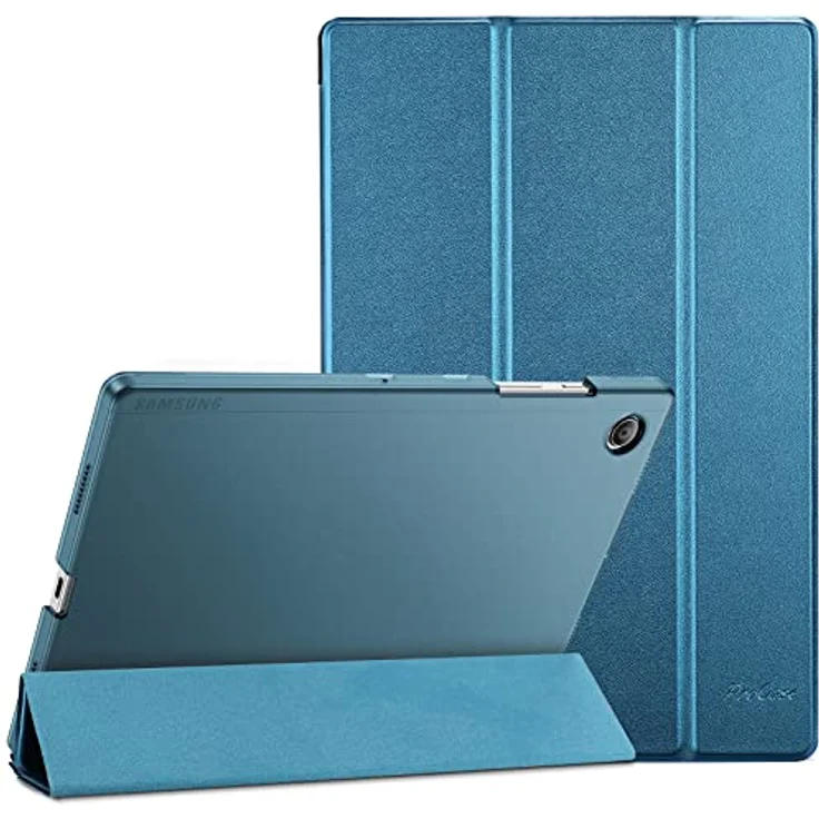 ProCase Hülle für Galaxy Tab A8 10.5” (SM-X200/X205) 2022, Ultra Dünn leichte Dreifach Falt Klapp Schutzhülle mit Translucent Frosted Rückhülle – Teal – Bild 1
