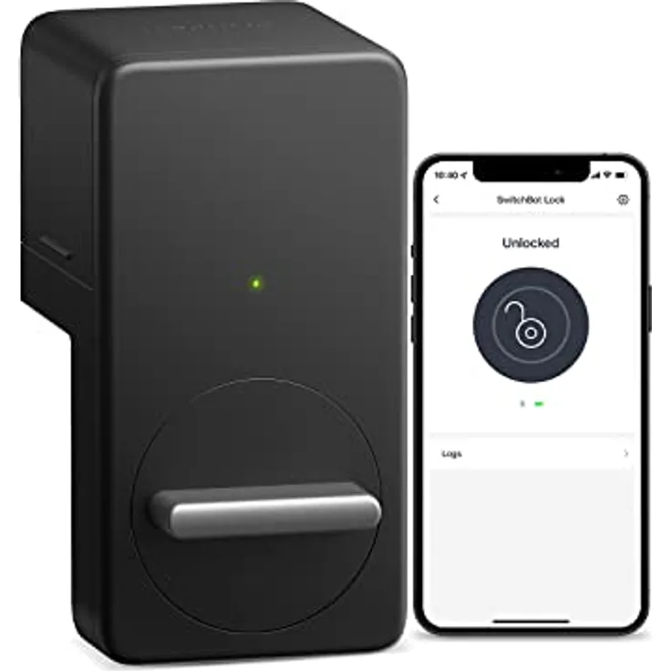 SwitchBot Smart Lock, Bluetooth elektronisches Türschloss, intelligentes Türschloss für das Öffnen der Türen ohne Austausch zu müssen, kompatibel mit WiFi Bridge (separat erhältlich), Schwarz