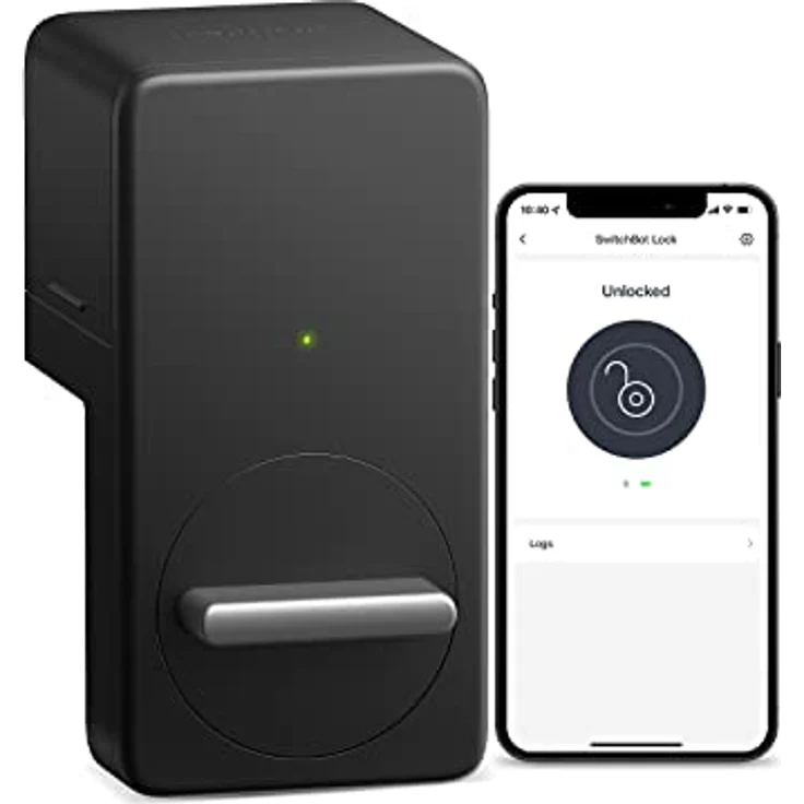 SwitchBot Smart Lock, Bluetooth elektronisches Türschloss, intelligentes Türschloss für das Öffnen der Türen ohne Austausch zu müssen, kompatibel mit WiFi Bridge (separat erhältlich), Schwarz – Bild 1