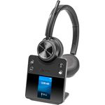 Poly Savi 7420 Office - On-Ear Headset mit DECT/Bluetooth, kabellos, aktive Rauschunterdrückung, Schwarz - Microsoft Teams zertifiziert