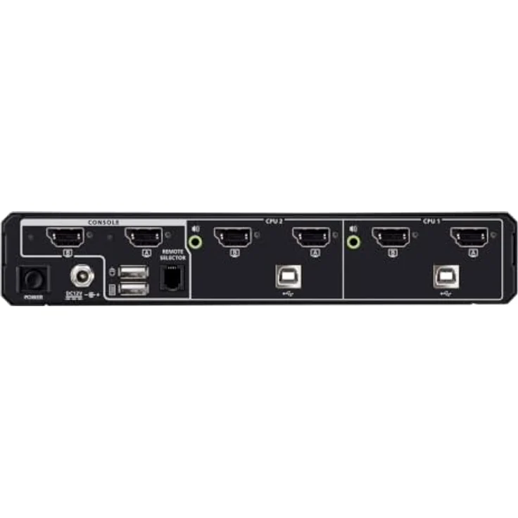 ATEN CS1142DPH4 2-Port USB 5K DP/HDMI KVM Switch mit Dual Bildschirm und Gehäuse-Angriffserkennung – Bild 2
