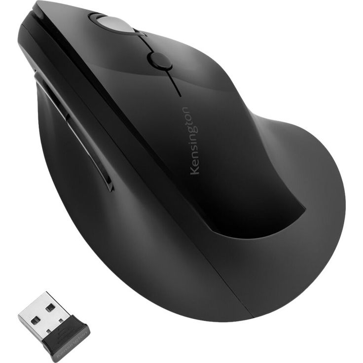 Kensington Kabellose ergonomische Maus Pro Fit Ergo, für Laptop, Desktop, PC und Gaming, mit 2.4G USB oder Bluetooth Verbindung, 3 DPI Einstellungen und 5 Tasten, schwarz, K75404EU – Bild 4