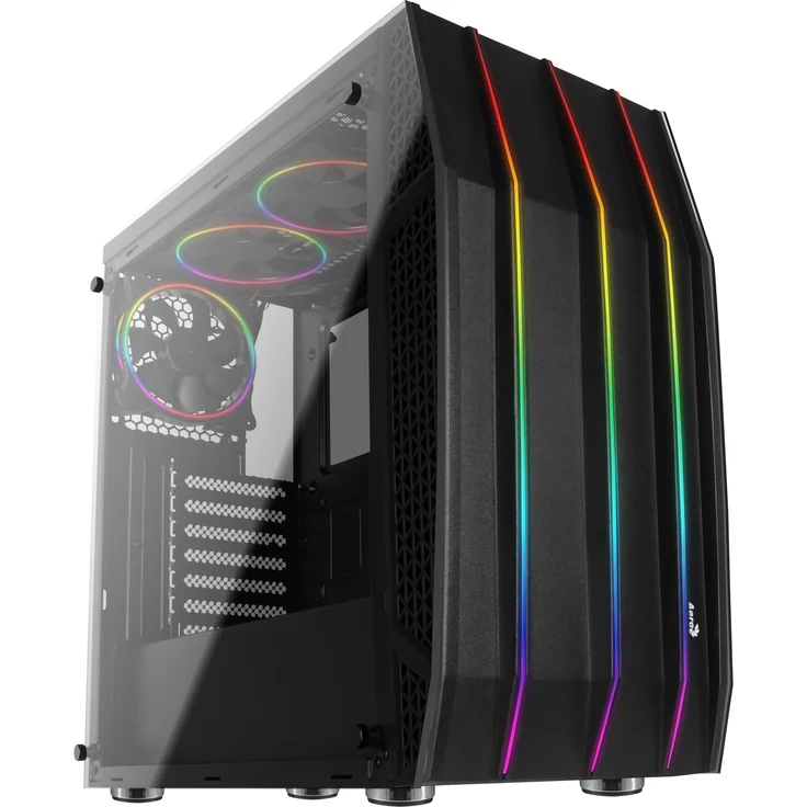 Aerocool KLAW - PC-Gehäuse, ATX, Gehärtetes Glas, Front RGB, 3 RGB-Lüfter – Bild 2