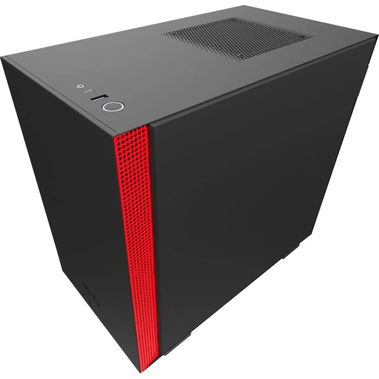 NZXT H210 - Mini-ITX-Gehäuse für Gaming-PCs - Front USB-C Port - Tempered Glass-Seitenfenster - managementsystem - Für Wasserkühlung nutzbar - Schwarz-Rot – Bild 11
