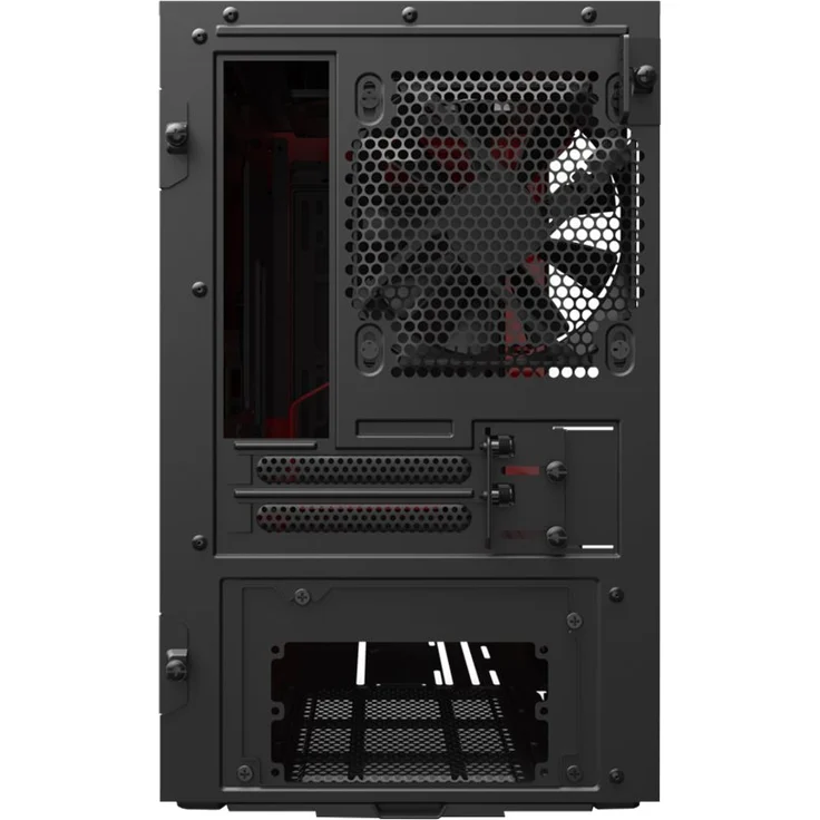 NZXT H210 - Mini-ITX-Gehäuse für Gaming-PCs - Front USB-C Port - Tempered Glass-Seitenfenster - managementsystem - Für Wasserkühlung nutzbar - Schwarz-Rot – Bild 12