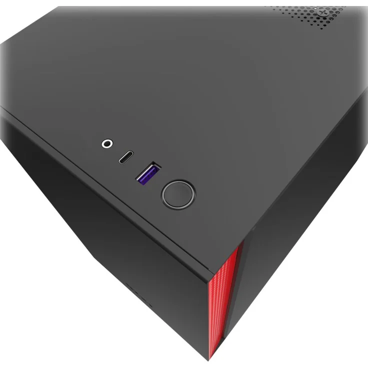 NZXT H210 - Mini-ITX-Gehäuse für Gaming-PCs - Front USB-C Port - Tempered Glass-Seitenfenster - managementsystem - Für Wasserkühlung nutzbar - Schwarz-Rot – Bild 7