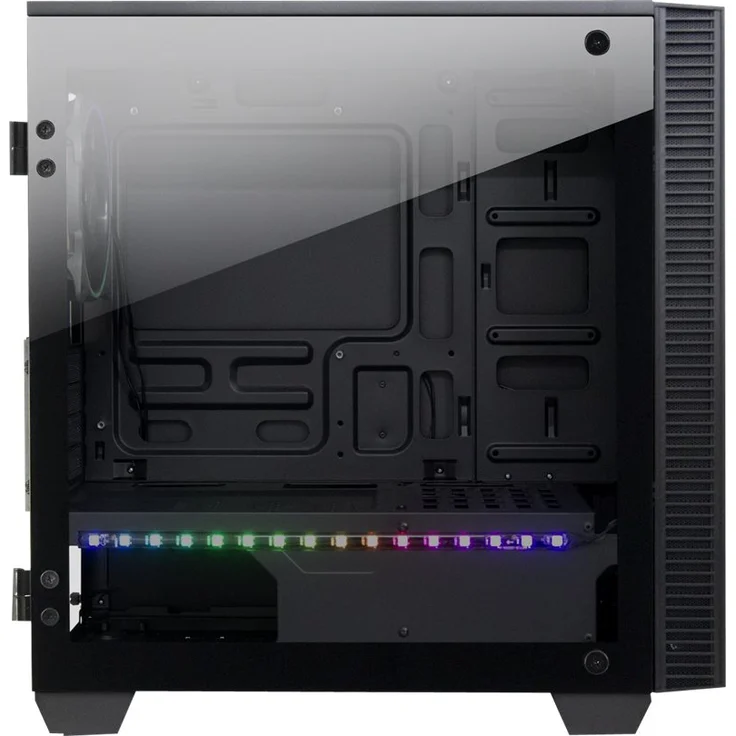 Inter-Tech X-608 Infinity Micro Infinity-Mirror Tower-Gehäuse, schwarz, Tempered – Bild 7