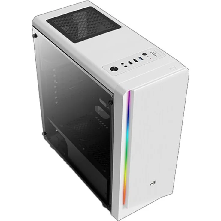Aerocool RIFT, ATX-PC-Box, RGB 13-Modi, Seitenwand, 12-cm-Lüfter,weiß – Bild 5