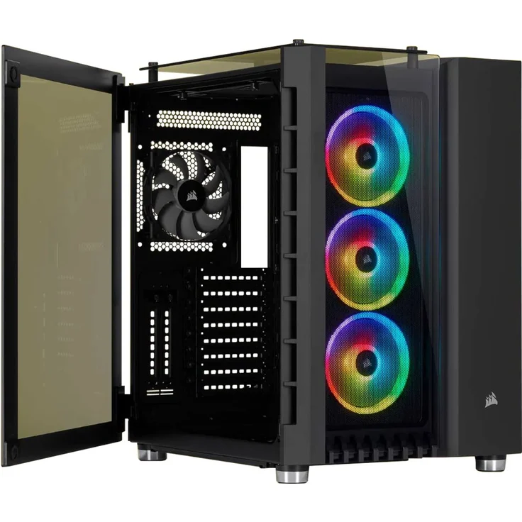 Corsair Crystal Series 680X RGB Hohem Luftdurchsatz Gehärtetem Glas ATX Smart Gaming Gehäuse, RGB LED, Schwarz – Bild 8