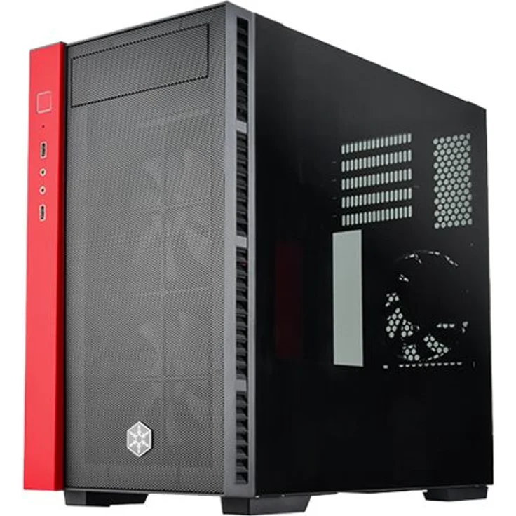 SilverStone SST-RL08BR-RGB - Red Line Mini Tower Micro-ATX Gaming Computer Gehäuse, Seitenteil aus gehärtetem Glas, schwarz – Bild 16
