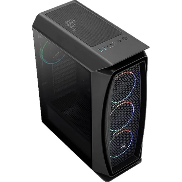 Aerocool AEROONEMINIECLIP, PC Micro ATX-Gehäuse, 4 Lüfter, 2 Panels, Schwarz – Bild 4