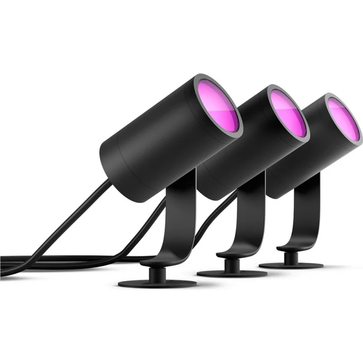 Philips Hue White and Color Ambiance LED Gartenstrahler Lily 3er Basis-Set, dimmbar, bis zu 16 Millionen Farben, steuerbar via App, kompatibel mit Amazon Alexa (Echo, Echo Dot) – Bild 2