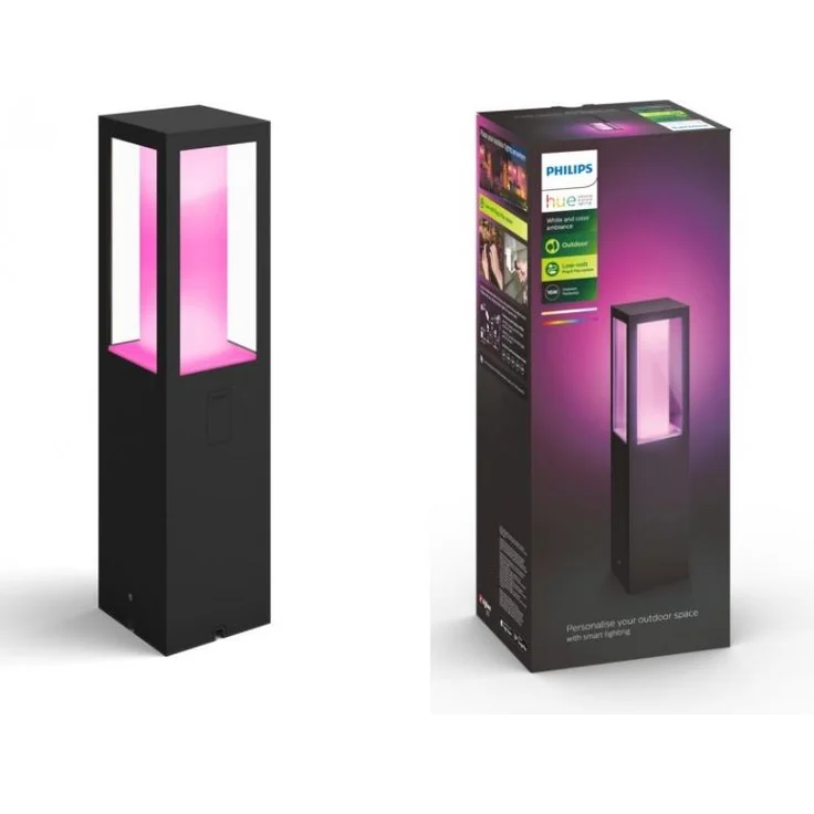 Philips Hue White and Color Ambiance LED Sockelleuchte Erweiterung Impress, für den Außenbereich, dimmbar, bis zu 16 Millionen Farben, steuerbar via App, kompatibel mit Amazon Alexa (Echo, Echo Dot) – Bild 3