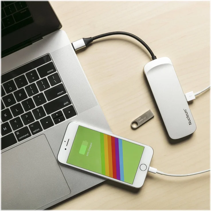 Kingston Nucleum C-HUBC1-SR-EN USB C Hub Type-C Adapter (mit USB 3.0 Schnittstellen, Type-C (Power delivery) zum Laden von anderen Type-C Geräten, USB zur Datenübertragung) – Bild 9