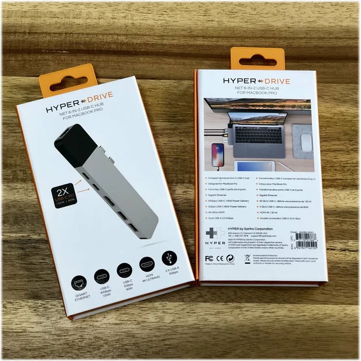 Hyper GN28N-Gray Hyperdrive Net 6-in-2 Hub für MacBook Pro 2016-2017 Grau – Bild 3