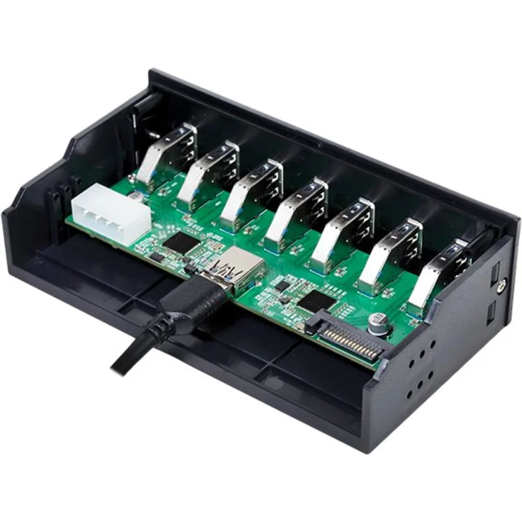 LogiLink UA0342 - 5,25'' USB 3.0 Hub (7-Port) mit Schnellladeport und Datenübertragungsraten bis zu 5 GBit-s – Bild 4