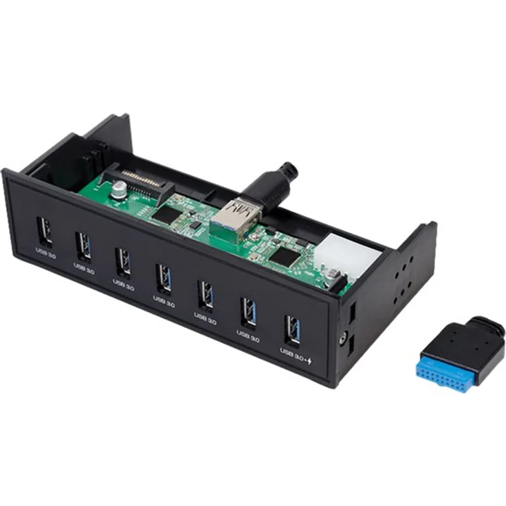 LogiLink UA0342 - 5,25'' USB 3.0 Hub (7-Port) mit Schnellladeport und Datenübertragungsraten bis zu 5 GBit-s – Bild 5