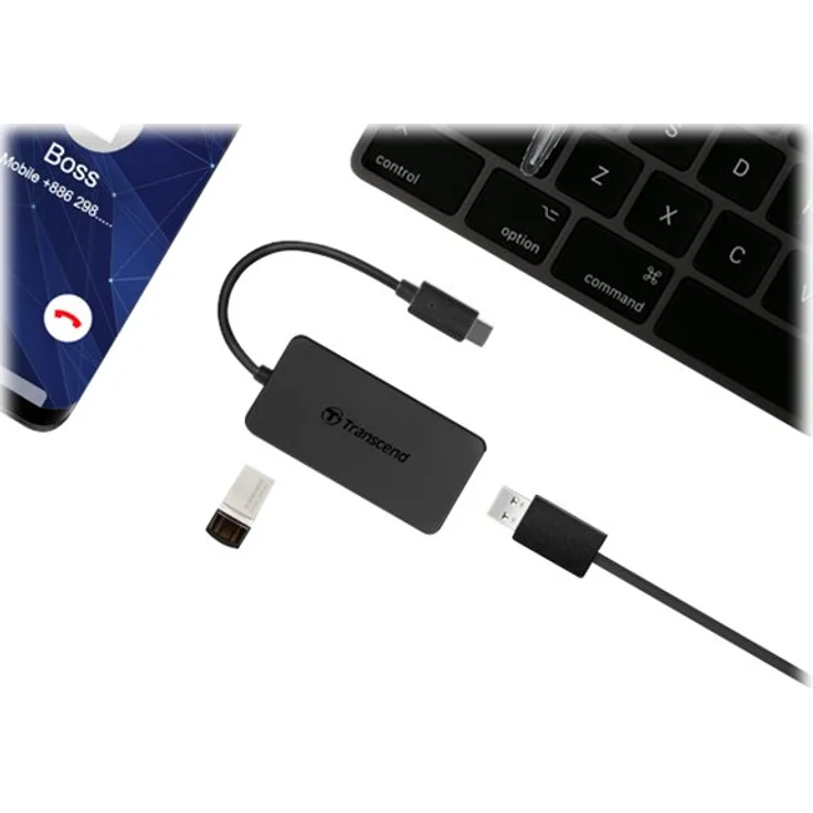 Transcend USB 3.1 Gen1 4-Port Hub, Typ C, TS-HUB2C Schnittstellenkarte-Adapter – Bild 4