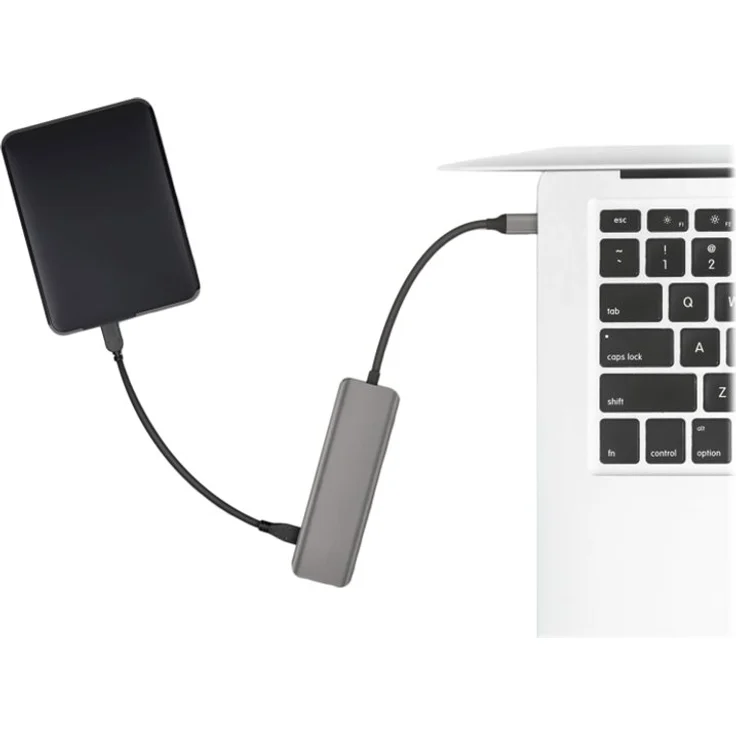 Trust Halyx USB-C Hub mit 4 USB-A 3.2 Anschlüssen (für MacBook Pro 2018-2017, Google Chromebook Pixelbook, Dell XPS und Andere Type C Geräte) grau – Bild 5