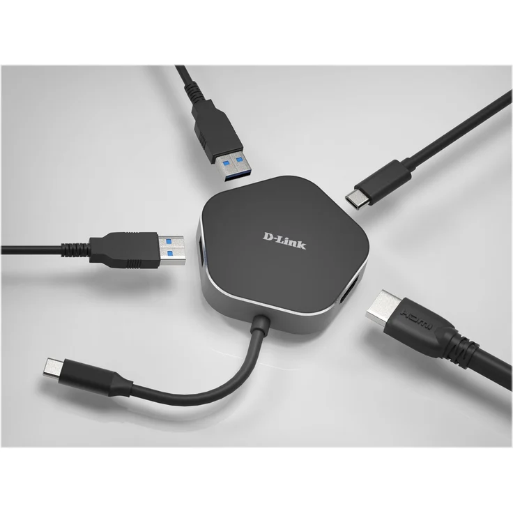 D-Link DUB-M420 USB Typ C Hub 4 in 1 USB C Adapter mit HDMI 4K und 1080p, 2 USB 3.0-USB2.0, 1 Port USB C für Ladegerät bis zu 60 W und Daten, ohne Installation, kompatibel mit Windows und Mac – Bild 3