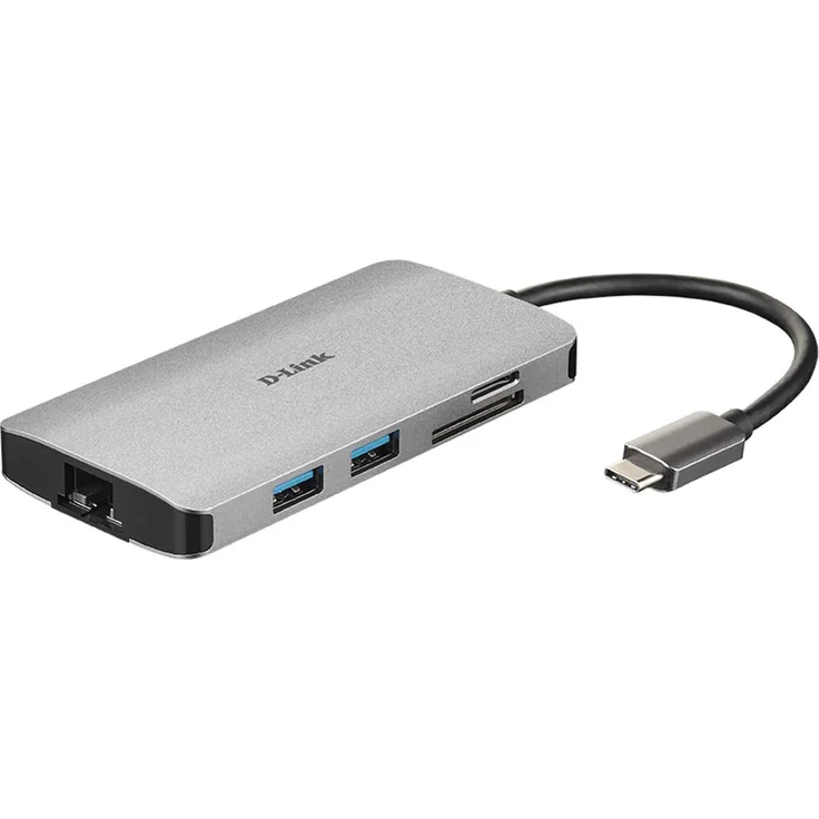 D-Link DUB-M810 8in1 USB C Hub USB C Adapter mit HDMI 4K und 1080p 2X USB3-USB2 Netzwerkanschluss 1Gbps SD- und microSD-Kartenleser, 1x USB C Lade-Daten bis 100W – Bild 4