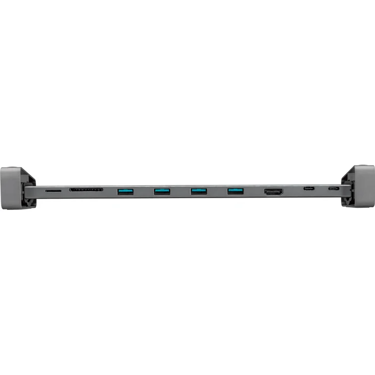 Trust Dalyx USB C Hub Multiport Adapter (10 in 1) mit Bildschirmständer, Aluminium Dongle (mit HDMI 4K-Ausgang, SB-Micro SD, 4 USB 3.2, 2 USB C Anschlüsse, Ethernet, für Typ-C-Geräte) - graun – Bild 3