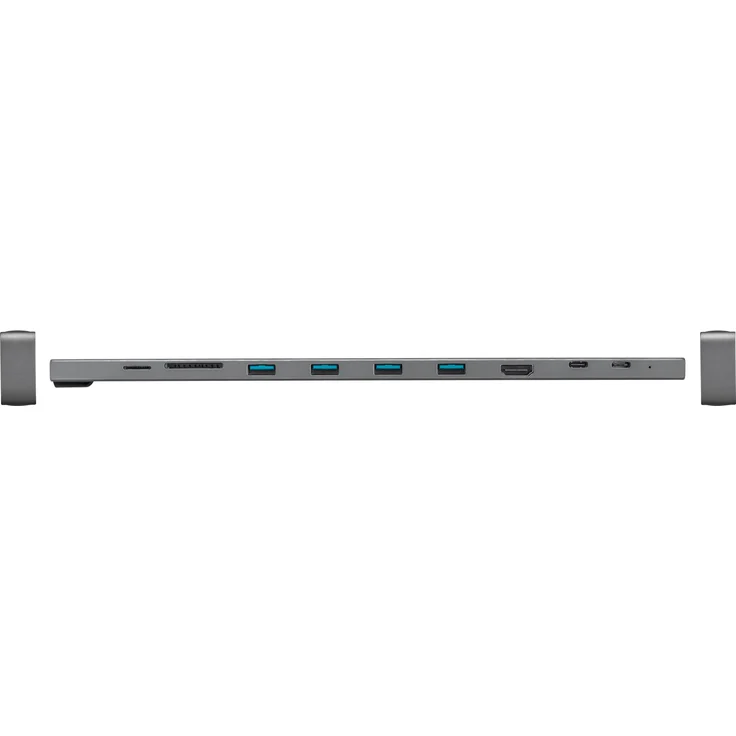 Trust Dalyx USB C Hub Multiport Adapter (10 in 1) mit Bildschirmständer, Aluminium Dongle (mit HDMI 4K-Ausgang, SB-Micro SD, 4 USB 3.2, 2 USB C Anschlüsse, Ethernet, für Typ-C-Geräte) - graun – Bild 9