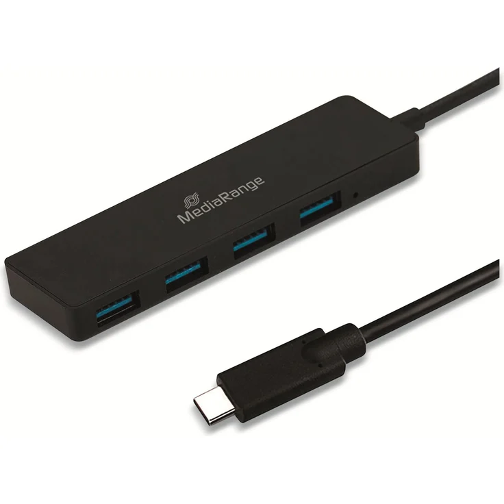 MediaRange USB Type-C auf USB 3.0 Verteiler 1:4, Bus-Powered, schwarz – Bild 2