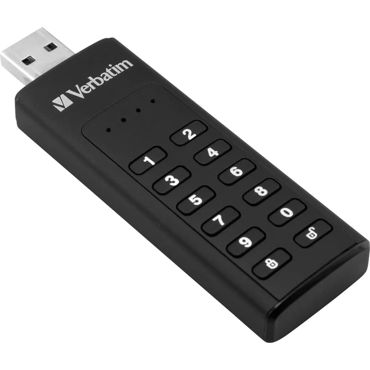Verbatim Keypad Secure USB-3.0-Stick - 32 GB - Datenspeicher mit Passwortschutz, inkl. USB-A zu USB-A-Verlängerungskabel, schwarz – Bild 3