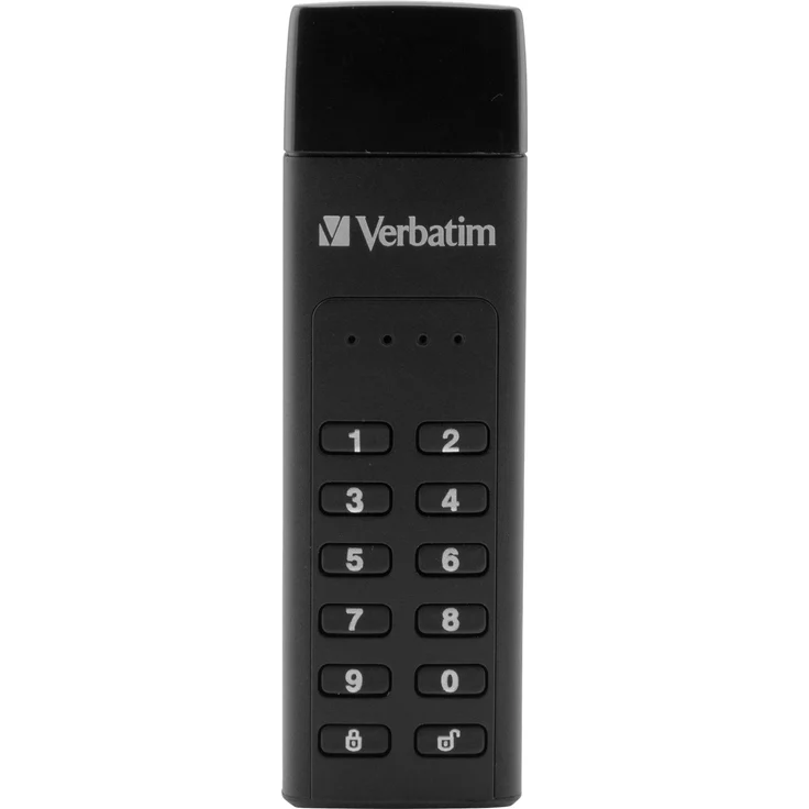 Verbatim Keypad Secure USB-3.0-Stick - 32 GB - Datenspeicher mit Passwortschutz, inkl. USB-A zu USB-A-Verlängerungskabel, schwarz – Bild 2