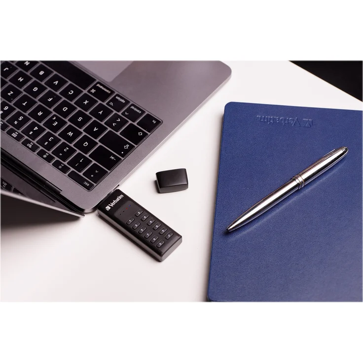 Verbatim Keypad Secure USB-C-Stick - 32 GB - Datenspeicher mit Passwortschutz, inkl. USB-C zu USB-C-Verlängerungskabel, schwarz – Bild 3