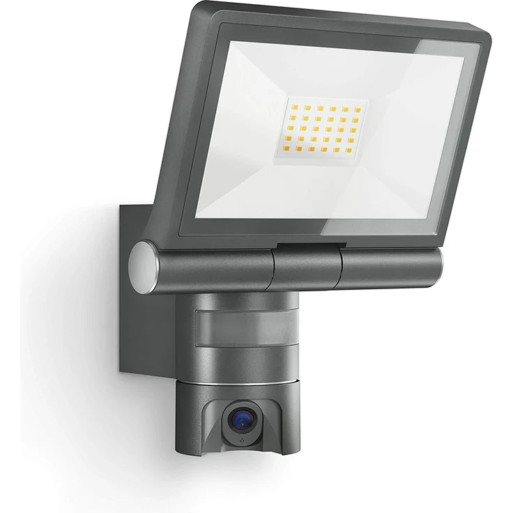 Steinel XLED CAM 1 Kameraleuchte: Außenstrahler, Überwachungskamera, Gegensprechanlage, 180°-Infrarot-Bewegungsmelder, Aluminium, 21 W, Anthrazit – Bild 1
