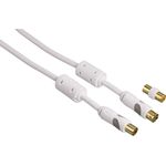 HAMA 132153 Antennen-Kabel, Koax-Stecker Ferrit, 5,0 m, 95dB, ws 132153 (00132153)