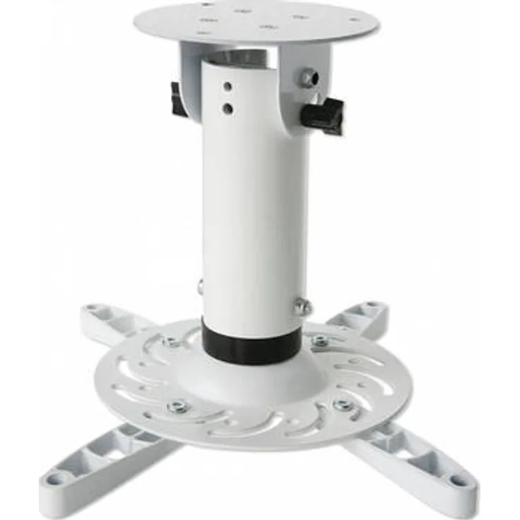 Techly ICA-PM 200WH Zimmerdecke Weiß Projektorhalterung - Projektorhalterungen (Zimmerdecke, 15 kg, 360°, 0 - 30°, 200 mm, 150 mm)