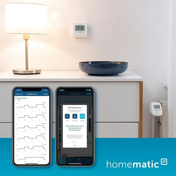 Homematic IP ?HmIP-eTRV-B Smart Home Heizkörperthermostat basic, digitaler Thermostat Heizung, Steuerung per App, Amazon Alexa, Google Assistant, einfache Installation, Energie sparen, weiß (153412A0) – Bild 3