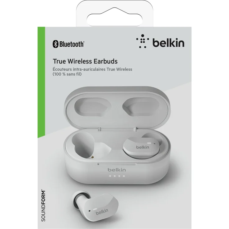 Belkin SoundForm True Wireless In-Ear-Kopfhörer (Bluetooth Ohrhörer für iPhone, Samsung, Google, Touch-Bedienung, portables Ladecase, 24 Stunden Abspielzeit, Geräuschisolierung, schweißfest, Weiß – Bild 5