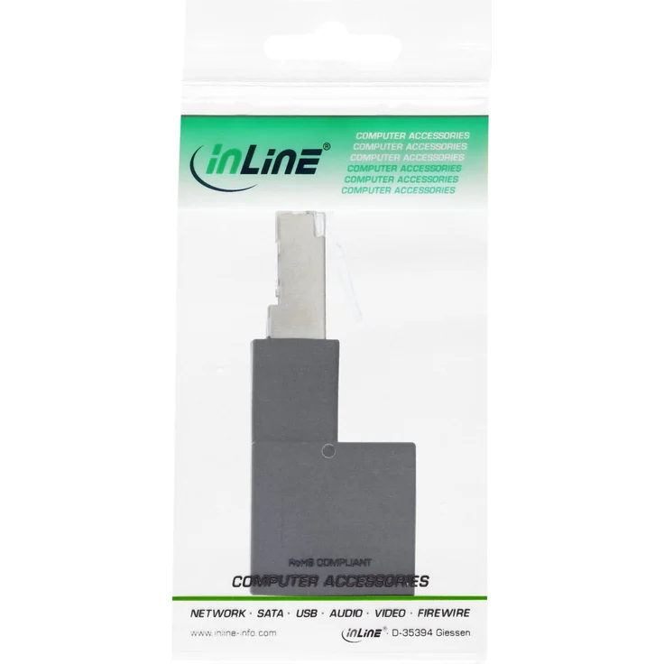 InLine RJ45 Adapter Cat.6A, RJ45 Stecker-Buchse, 90° nach Oben gewinkelt – Bild 3