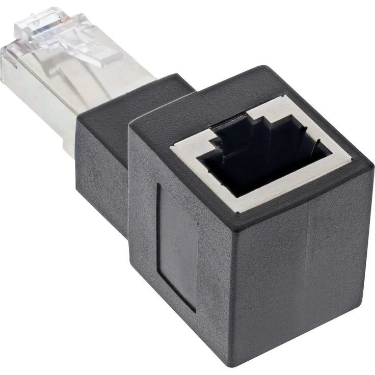 InLine RJ45 Adapter Cat.6A, RJ45 Stecker-Buchse, 90° nach Oben gewinkelt – Bild 2