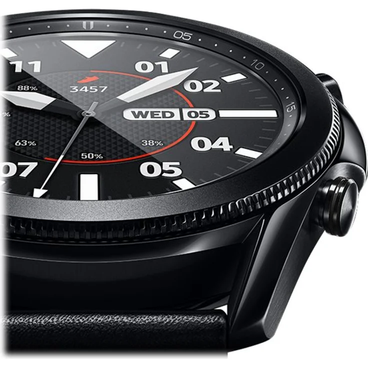 Samsung Galaxy Watch 3 Bluetooth Smartwatch GPS, Damen, 45mm, Lederarmband, Mystic Black Smartwatch – Bild 9