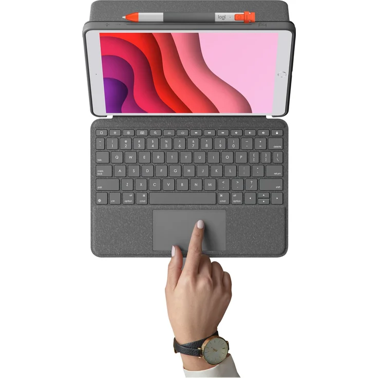 Logitech Combo Touch - Tastatur und Foliohülle - mit Trackpad für Apple iPad 10.2'', Französisch (920-009625) – Bild 2